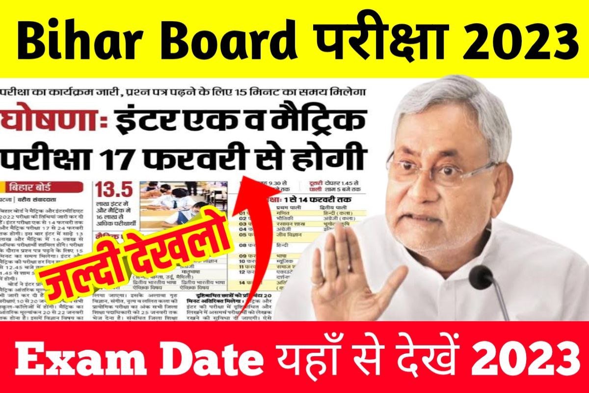 Bihar Board Class 12th Exam Date Jari