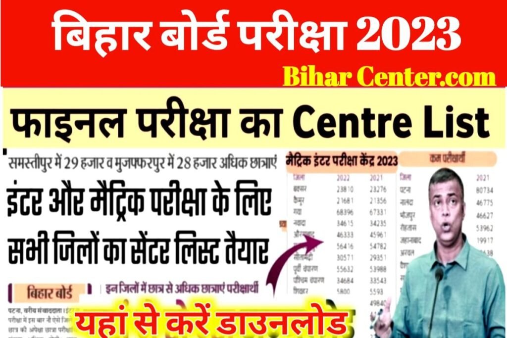 Bihar Board Matric Inter Exam Center List Jari: