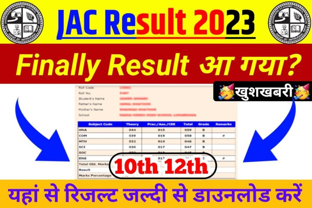 JAC Board Matric Inter Result 2023 Jari