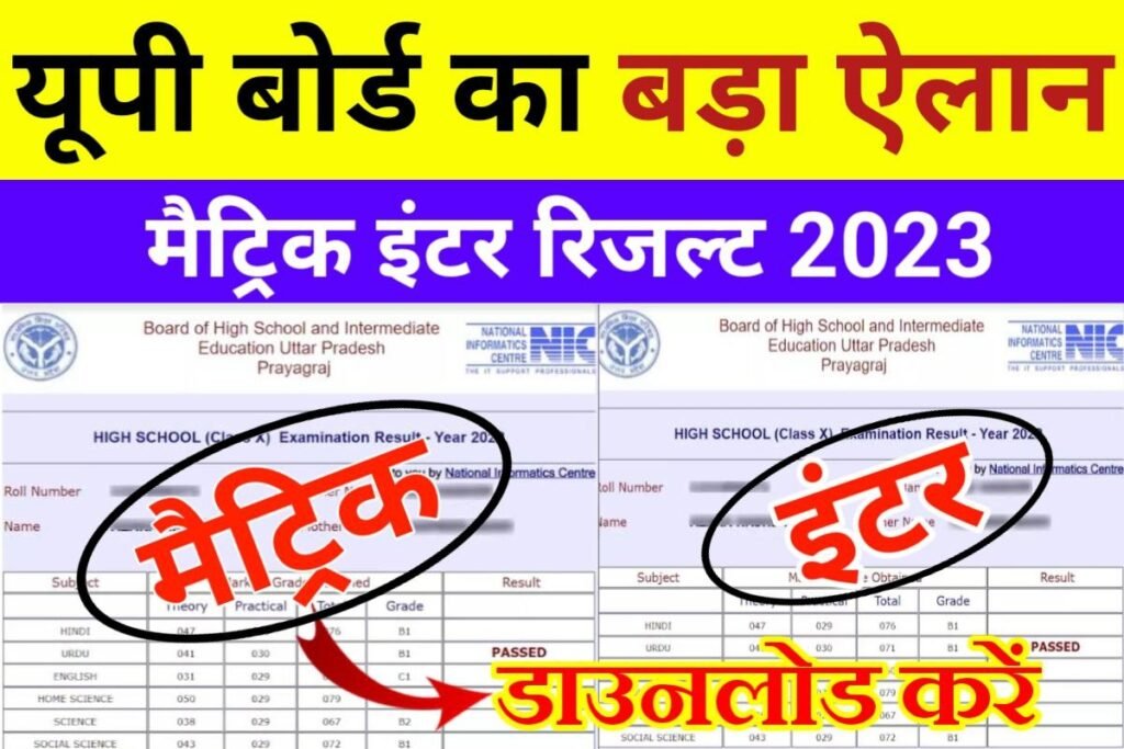 UP Board 12th 10th Result Out Today Link