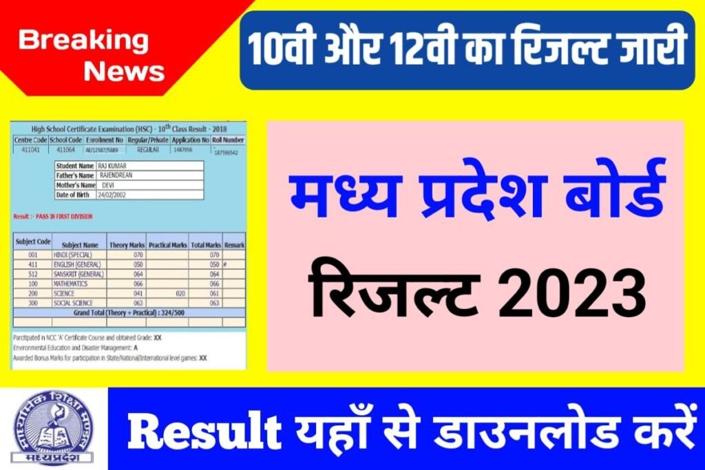 MP Board Class 10th 12th Result Huaa Publish