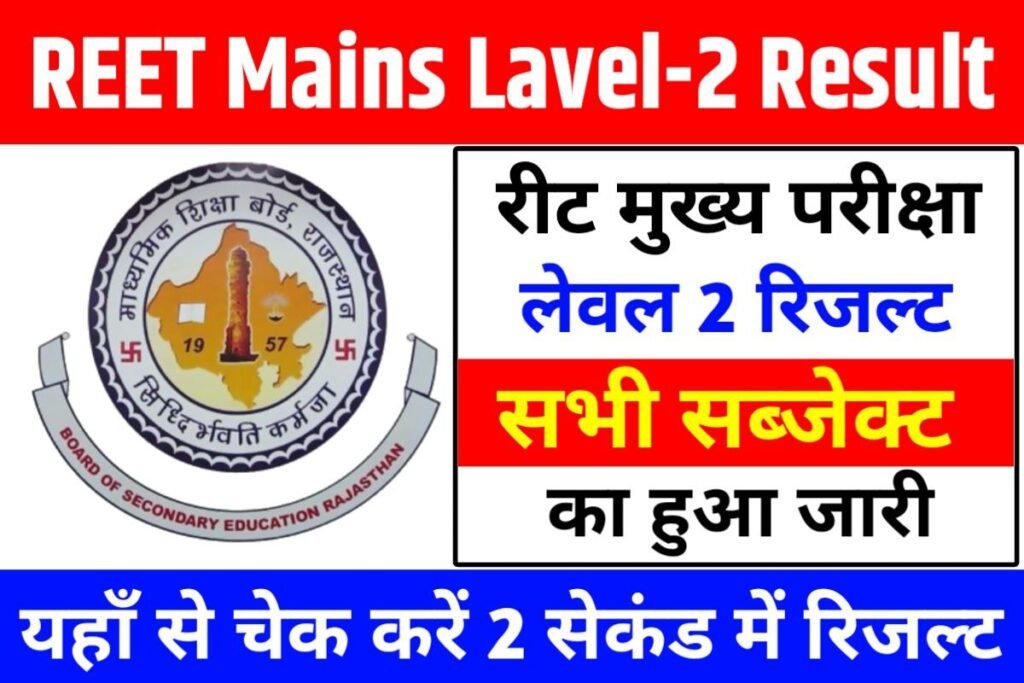 REET Mains Level 2 Subject Wise Result 2023