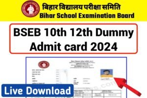 BSEB 10th 12th Dummy Admit Card 2024 Out