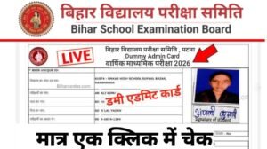 Bihar Board 10th Dummy Registration Card 2026