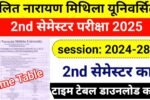 LNMU UG 2nd Semester Time Table 2024-28