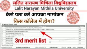 Lalit Narayan UG 3rd Merit List 2025-29 Out